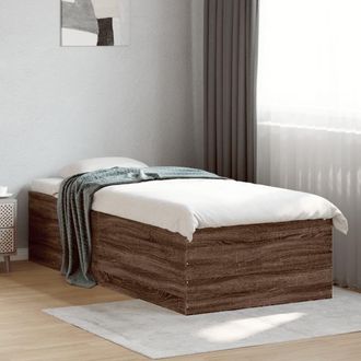 Berkfield Home Bed Frame without Mattress Brown Oak 75x190 cm Small Single