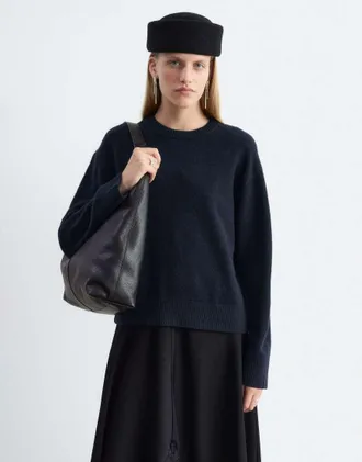 & Other Stories maglione girocollo in misto lana navy-blu navy