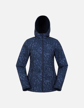 Mountain Warehouse Womens Mountain Warehouse Womens/Ladies Exodus Abstract Water Resistant Soft Shell Jacket - Navy - Size: 10