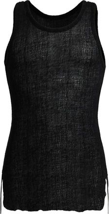 Ann Demeulemeester Boris Wrinkled Cropped Tank Top - Dames - Tops zonder mouwen - Zwart - S - Tops
