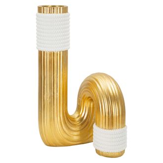 Dmora Vaas Iria, Kleurstructuur Goud, Wit
