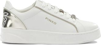 Pinko Iris Sneakers - Dames - Sneakers - Wit - 39 EU - Leer - Schoenen