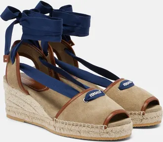 Versace Lola suede espadrille wedges