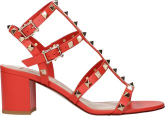 Valentino Garavani Rockstud Sandalen Damess Oranje/mandarijnleer