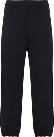 Lanvin Geborduurde Logo Broek - Heren - Sweatpants - Zwart - L - Katoen - Broeken