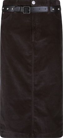 Pinko Gracia Ribbed Corduroy Midi Skirt