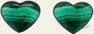 Jan Leslie Mens Malachite Heart Cufflinks