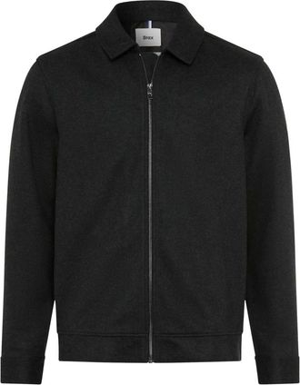 Brax Style Santiago Overshirt - Heren - Vesten met rits - Grijs - L - Wol - Hoodies & sweatvesten