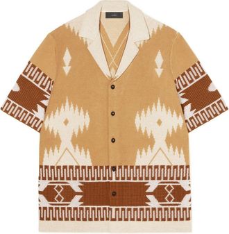 Alanui Icon jacquard piqu&eacute; shirt - men - Cotton - S - Neutrals