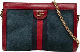 Gucci Pre-owned Ophidia Crossbody Tas - Dames - Vintage Schoudertas - Blauw - ONE Size - Leer - Vintage