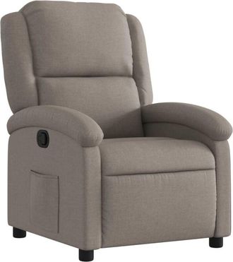 vidaXL Sillón reclinable de tela gris taupe Vidaxl