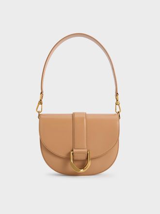 Charles & Keith Gabine Leather Saddle Bag