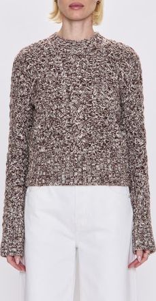 Pistola Denim Quinn Mixed Stitch Cotton Blend Sweater in Chocolate Marl at Nordstrom, Size X-Small
