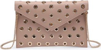 Moda Luxe Womens Ramona Grommet Crossbody Bag In Nude