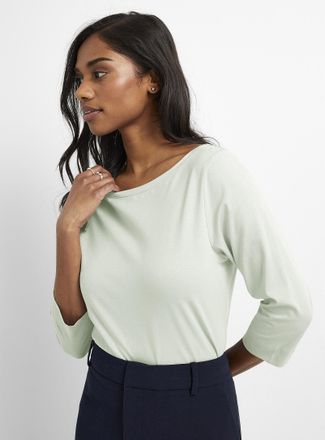 Contemporaine Womens SUPIMA cotton boat-neck T-shirt