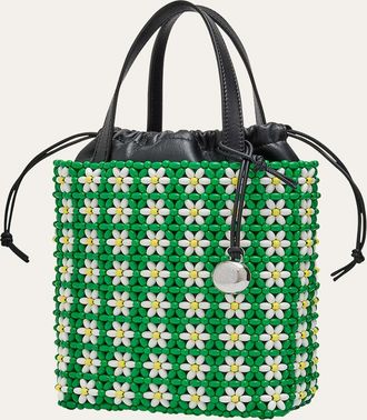 Loewe Mini Flower Beaded Tote Bag in Acetate