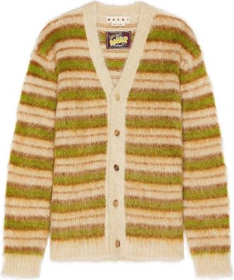 Marni V Neck Long-Sleeve Cardigan, Brand Size 48 ( US Size 38 )