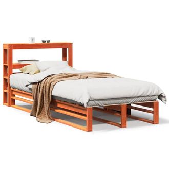 Berkfield Home Bed Frame Frame Wax Brown 75x190 cm Small Single Solid Wood Pine
