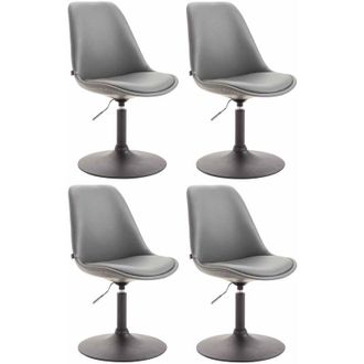 Clp Clp - Set De 4 Sillas Lounge Maverick En Polipiel Gris Negro