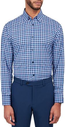 W.R.K Check Performance Dress Shirt in Navy at Nordstrom Rack, Size 15.5