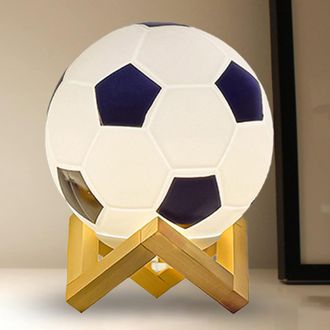 OEM L&aacute;mpara De Mesa 3d Con Forma De Bal&oacute;n De F&uacute;tbol, Brillo Ajustable, Luz Nocturna Led, Alimentaci&oacute;n Usb, Luz C&aacute;lida, Peque&ntilde;a L&aacute;mpara De Mesilla De Noche