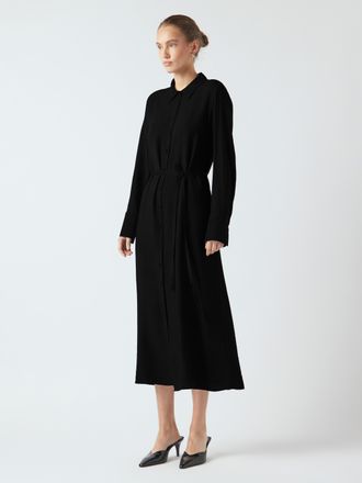 Y.A.S Hemdblusenkleid Y.A.S YASKAYA LS LONG SHIRT DRESS S. NOOS, Damen, Gr. 34, N-Gr, schwarz, Web, Obermaterial: 85% Viskose, 15% Nylon, unifarben, regular