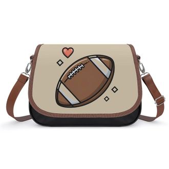 Generic Rugby Ball Crossbody Bags for Women Fashion Leather Shoulder Handbags With Adjustable Strap