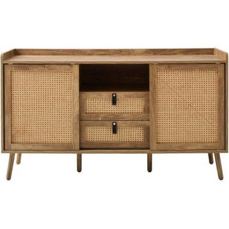 Calicosy Buffet 2 porte e 2 cassetti con frontali in rattan L140 cm - PALMO