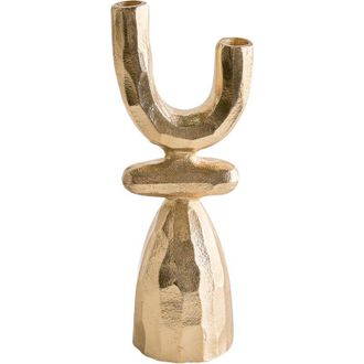 Beliani Candelero De 33 Cm De Aluminio Pieza Decorativa De Dise&ntilde;o Moderno Dorado Kradenik