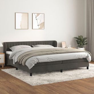 vidaXL Vidaxl - Cama Box Spring Con Colch&oacute;n Terciopelo Gris Oscuro 200x200 Cm