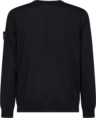 Stone Island Mens Crewneck Sweater Rws Black Virgin Wool