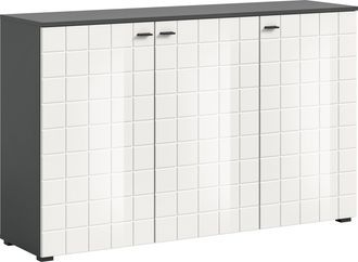 Inosign Sideboard »Gora, Breite 138 cm, gefräste Front in Waffeloptik hochglanz« Kommode, Schrank, Anrichte
