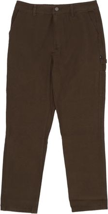 Dolly Noire Lange Canvas Carpenter Broek - Heren - Straight fit broeken - Bruin - M - Katoen - Broeken