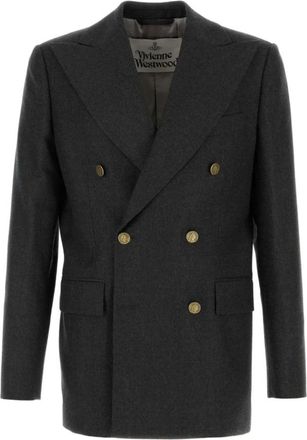 Vivienne Westwood Jassen, Heren, Zwart, S, Wol, Double-breasted Blazer