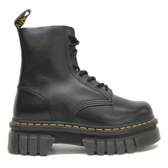 Dr. Martens Audrick 8-Eye Nappa Lux Leather Womens Lace Up Boots - Black - Size:UK 6.5