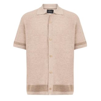 Brioni Striped Knitted Shirt - male - Brioni - Cardigans - Beige - 2XL - Knitwear