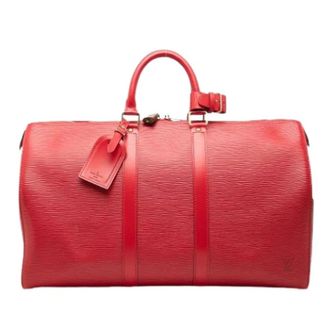 Louis Vuitton Pre-owned Keepall 45 - Dames - Pre-owned - Rood - Maat: ONE Size Leer
