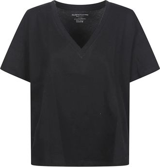 Majestic Filatures Mujer, Camisetas, Negro, Talla: M