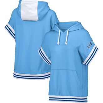 Lusso Womens Lusso Light Blue Boston Red Sox Mabel Tri-Blend Short Sleeve Pullover Hoodie at Nordstrom, Size Xx-Large