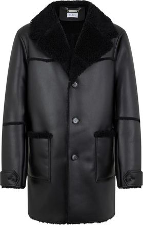 Philipp Plein Giacca con colletto in shearling sintetico - Nero