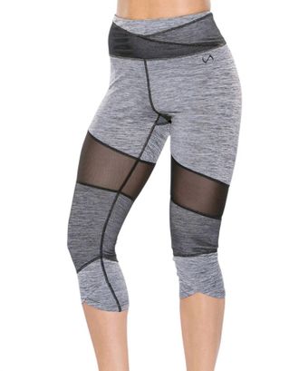TLF Apparel Mesh Panel Brigitte Capri In Graphite
