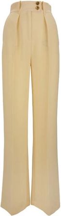 Elisabetta Franchi Broeken, Dames, Geel, S, Polyester, Wide Broeken