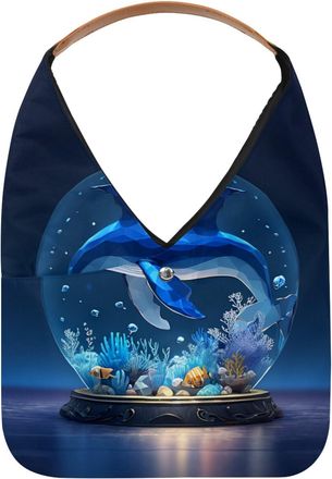 Generic Whale Crystal Ball Reusable Lightweight Grocery Bags - Foldable Into Compact Pouch, Washable & Sturdy, Multipurpose for Shopping and Travel