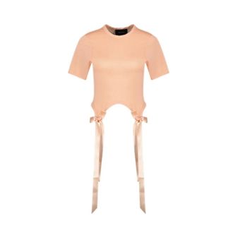 Simone Rocha Bow Tail Easy T-Shirt - female - Simone Rocha - T-Shirts - Orange - XS - Tops