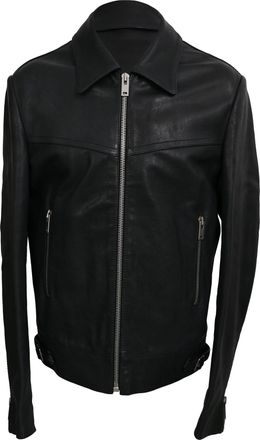 Maison Margiela Zip-Up Biker Jacket in Black Leather