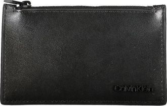 Calvin Klein 1 Pocket Wallet - Heren - Portefeuilles - Zwart - ONE Size - Leer - Accessoires