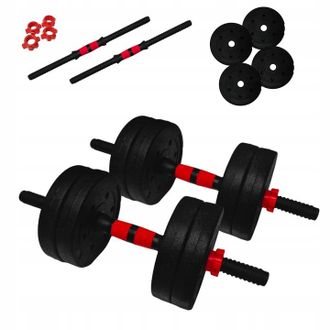 OEM Mancuernas Ajustables (juego De 2 X 5 Kg), Barra De 10 Kg, Discos De Pesas Para Barra