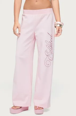 Edikted Rhinestone Sweatpants in Light-Pink at Nordstrom, Size X-Small