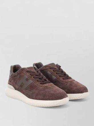 Hogan lace up shoes round toe suede upper