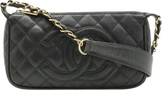 Chanel Pre-owned Matelasse Schoudertas - Dames - Vintage Schoudertas - Zwart - ONE Size - Leer - Vintage